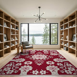 Traditional Persian Red Red Persian Floral Area Rug