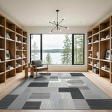 Geometric Modern Black and White Geometric Black White Modern Area Rug