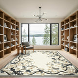 Vintage Floral Branch Beige Area Rug