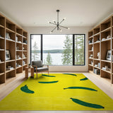 Vibrant Yellow Green Banana Fruit Area Rug
