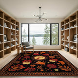 Whimsical Cartoon Owls Stars Area Rug