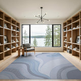 Fluid Blue Teal Abstract Wave Rug