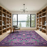 Vibrant Purple Floral Persian Area Rug