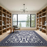 Navy Blue Intricate Traditional Persian Rug