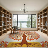 Vibrant Autumn Maple Tree Area Rug