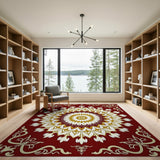 Red Opulent Red Gold Mandala Persian Rug