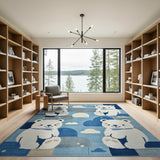 Cute Polar Bear Night Sky Kids Rug