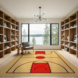 Geometric Modern Basketball Court Geometric Area Rug