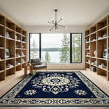 Traditional Persian Navy Persian Mandala Area Rug