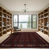 ODIKA Traditional Red Oriental Washable Area Rug - Low Pile Non-Slip Vintage Rug