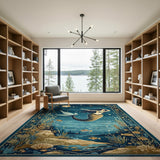 Moonlit Mermaid Ocean Dream Area Rug