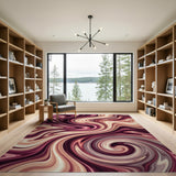 Purple Swirl Fluid Abstract Area Rug