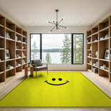 Kids Cartoon Yellow Cheerful Yellow Smiley Face Area Rug