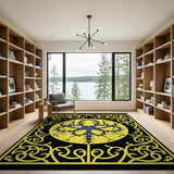 Ornate Yellow Thorn Knot Area Rug