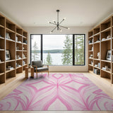Pink Abstract Geometric Area Rug
