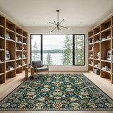 Emerald Green Emerald Green Traditional Persian Floral Rug