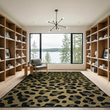 Tan Leopard Print Woven Area Rug