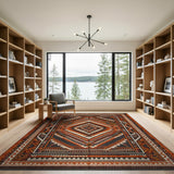 Southwestern Terracotta Diamond Southwestern Area Rug