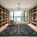 Geometric Modern Black White Zebra Stripe Area Rug