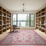 Floral Vintage Pink Floral Area Rug