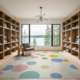 Playful Multi-Color Polka Dot Area Rug