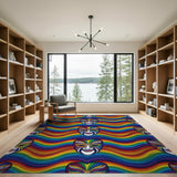 Vibrant Rainbow Mask Washable Area Rug