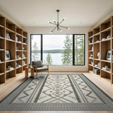 Black White Heritage Tribal No. 4 Area Rug