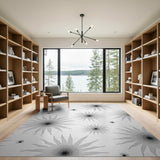 Grey Abstract Starburst Area Rug