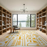 Geometric Modern Orange Vibrant Orange Geometric Modern Area Rug
