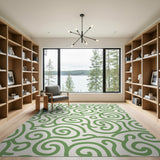 Green Abstract Area Green Swirl Abstract Area Rug