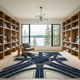 Navy Blue Coastal Highway Interchange Rug