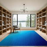 Blue Hexagon Gradient Area Rug