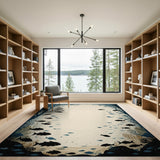 Teal Ocean Fish Silhouette Area Rug