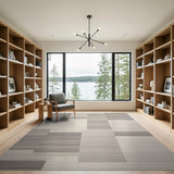 Geometric Modern Grey Modern Grey Geometric Block Area Rug