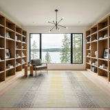 Beige and Neutral Beige Heritage Tribal Striped Area Rug