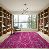 Vibrant Pink Tribal Motif Area Rug