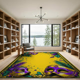 Mardi Gras Purple Mask Carnival Area Rug