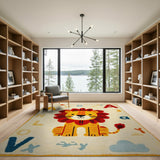 Cute Lion ABC Alphabet Kids Area Rug