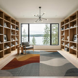 Abstract Wavy Multi-Color Area Rug
