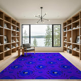 Purple Blue Abstract Geometric Area Rug