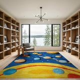 Kids Cartoon Space Planets Area Rug