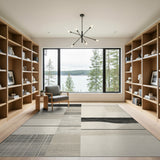 Modern Geometric Black Stripe Area Rug