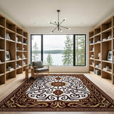Ornate Gold Traditional Persian Area Rug