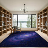 Purple Spiral Galaxy Nebula Area Rug