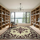 Ornate Cream Persian Medallion Area Rug