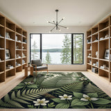 Fern Heart Wildflower Forest Rug