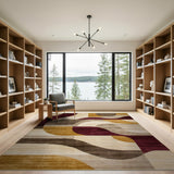 Abstract Curved Geometric Modern Area Rug