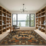 Southwestern Bear Autumn Maple Leaves Rug