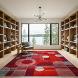Bold Geometric Modern Bold Red Geometric Abstract Area Rug