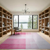 Blush Pink Gradient Striped Area Rug
